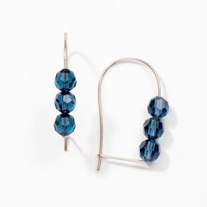 Touchstone Crystal Down to the wire earrings in Montana Blue